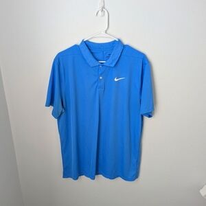 Nike Dri-Fit Men's Blue Standard Fit Polo, Large